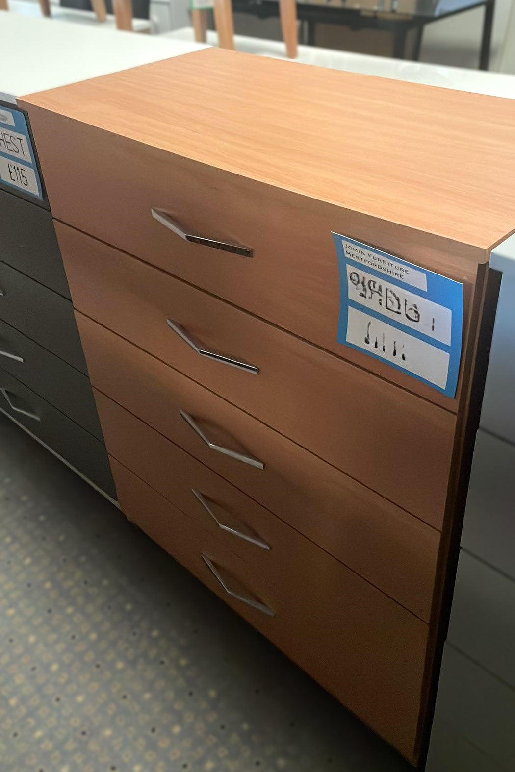 Assembled 5 Drawer Chest - Beech